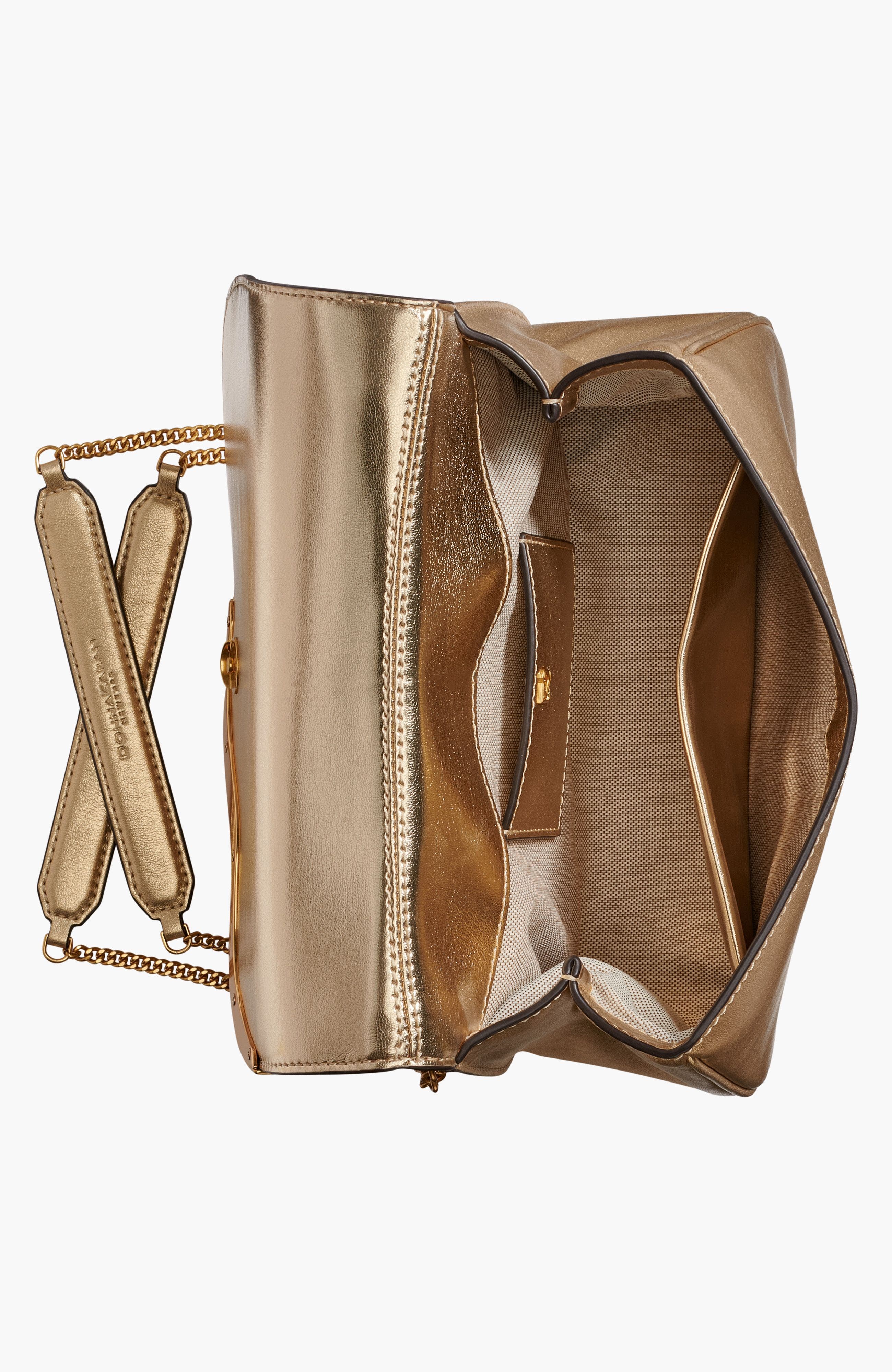 Donna Karan New York Malverne Metallic Crossbody, Alternate, color, Gold