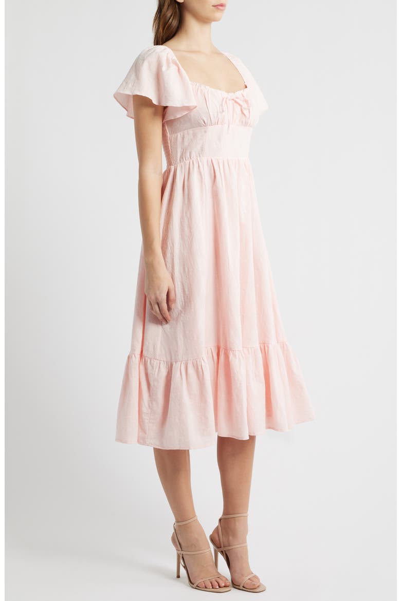 Floral Flutter Sleeve Sundress, Alternate, color, PINK