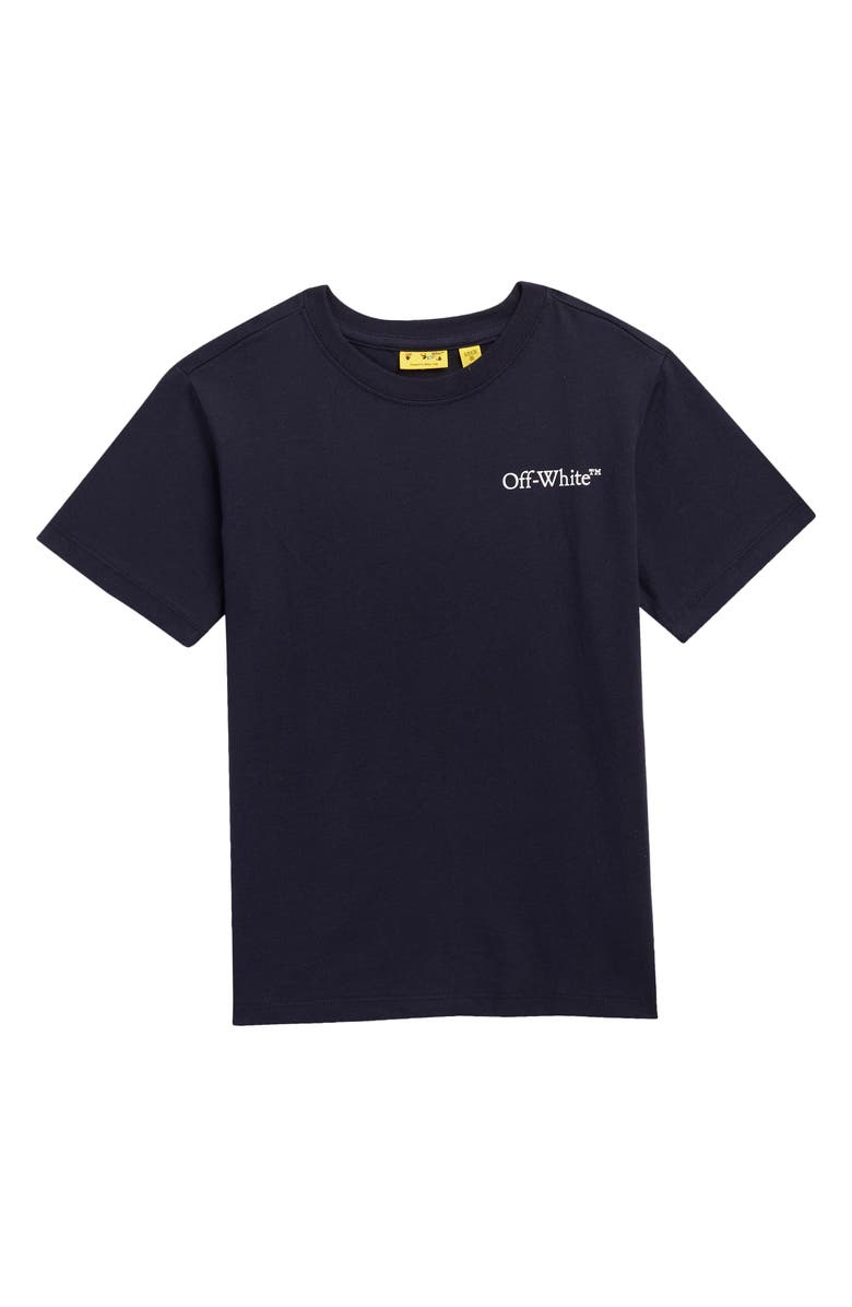 Off-White Kids' Dripping Arrow Graphic T-Shirt, Main, color, Dark Navy