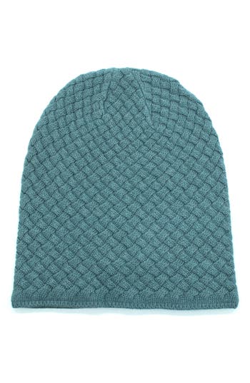 Portolano Minerva Basket Weave Beanie In Blue