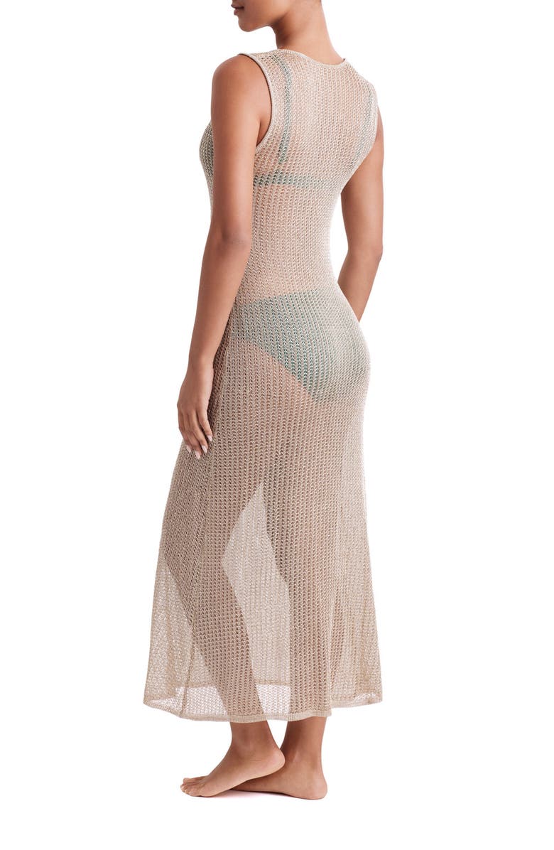 Mimi Flamingo Lagoon Open Stitch Midi Dress, Alternate, color, 