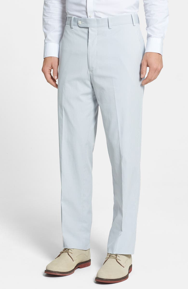 JB Britches 'Torino' Flat Front Cotton Blend Trousers, Main, color,