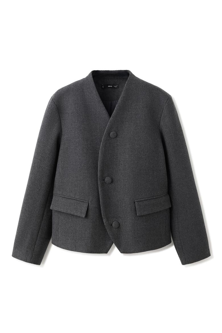 Striped Fleece Jacket, Main, color, GREY