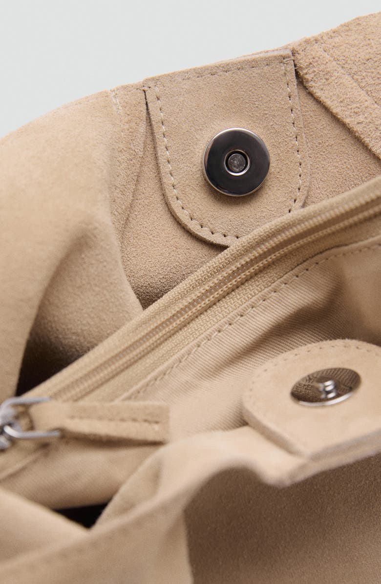 MANGO Suede Shoulder Bag, Alternate, color, Sand