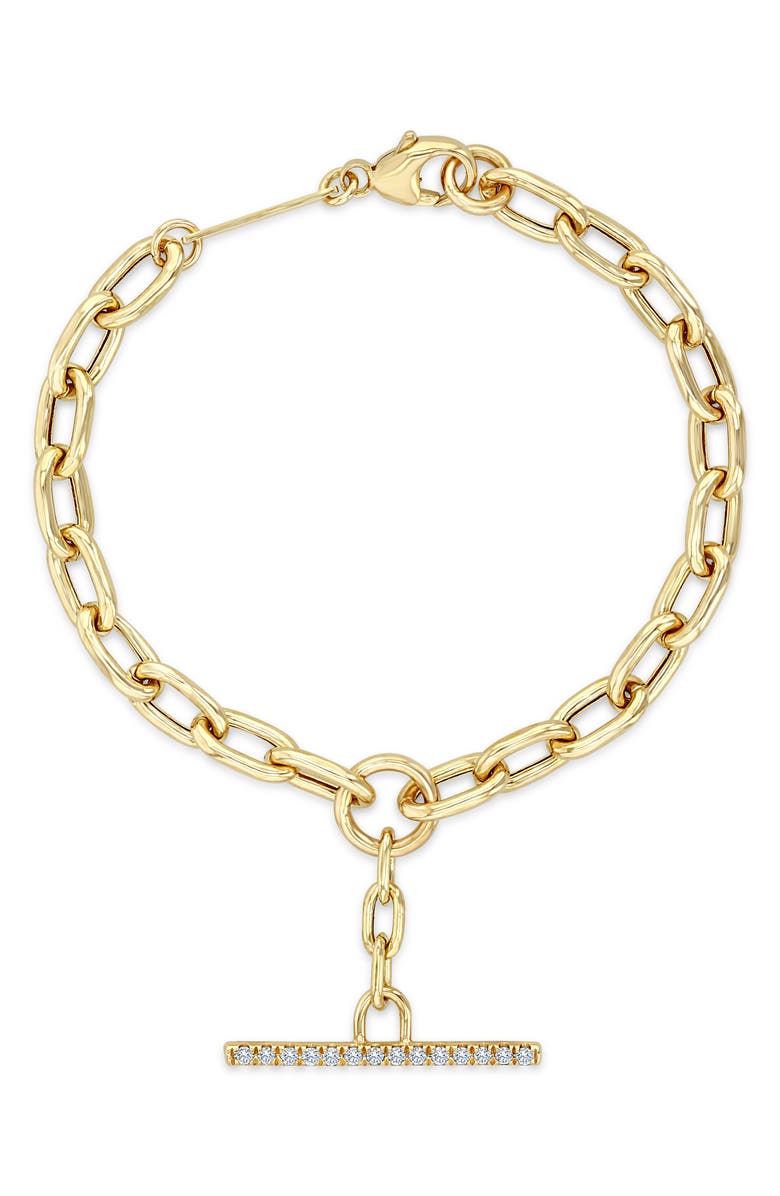 Zoë Chicco Extra Large Square Oval Link Chain Pavé Diamond Toggle Bracelet, Alternate, color, 