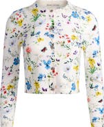 Alice + Olivia Carson Floral Cotton Blend Cardigan