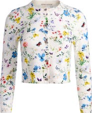 Alice + Olivia Carson Floral Cotton Blend Cardigan