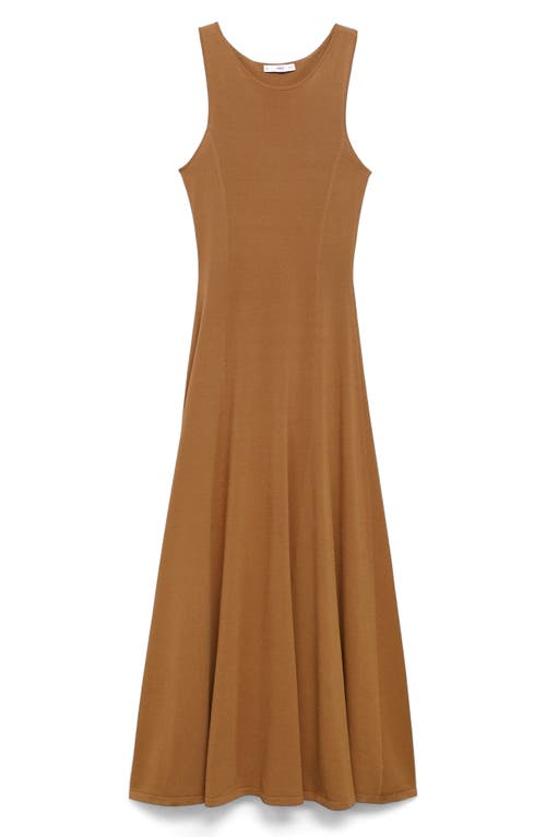 Mango Knit Tank Dress In Brown