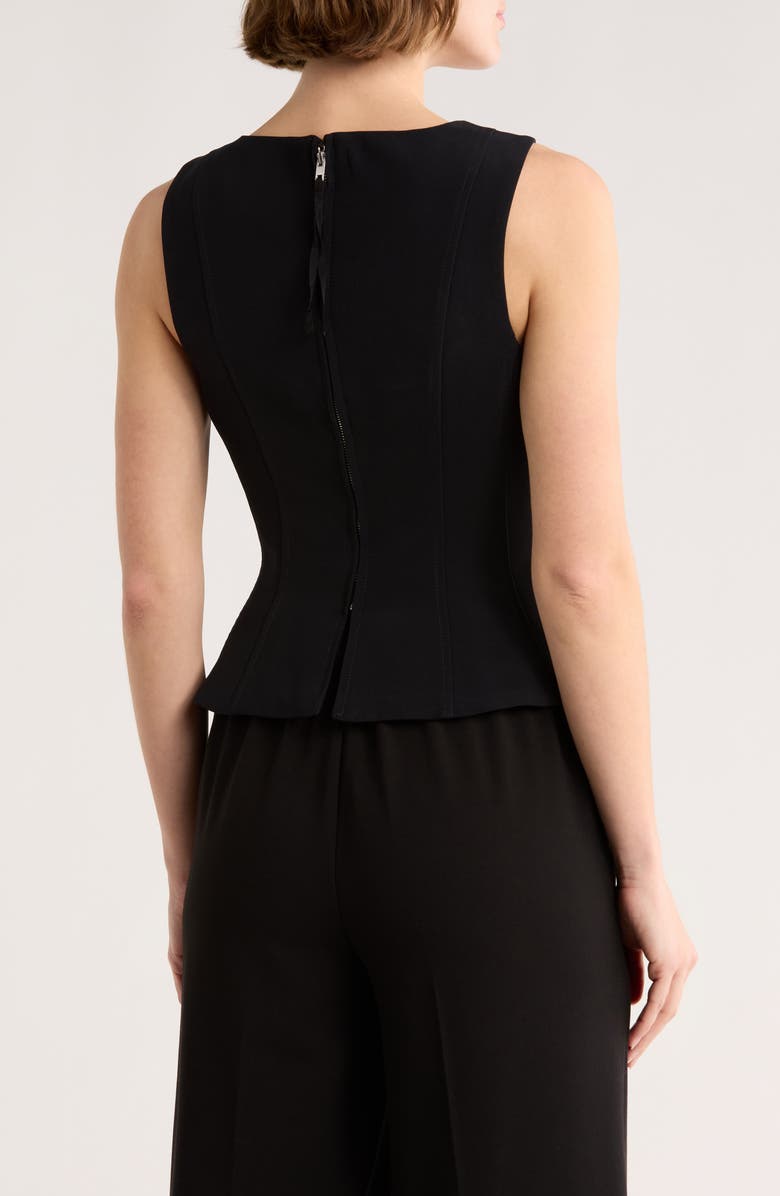 Parker Sleeveless Peplum Top, Alternate, color, Rich Black