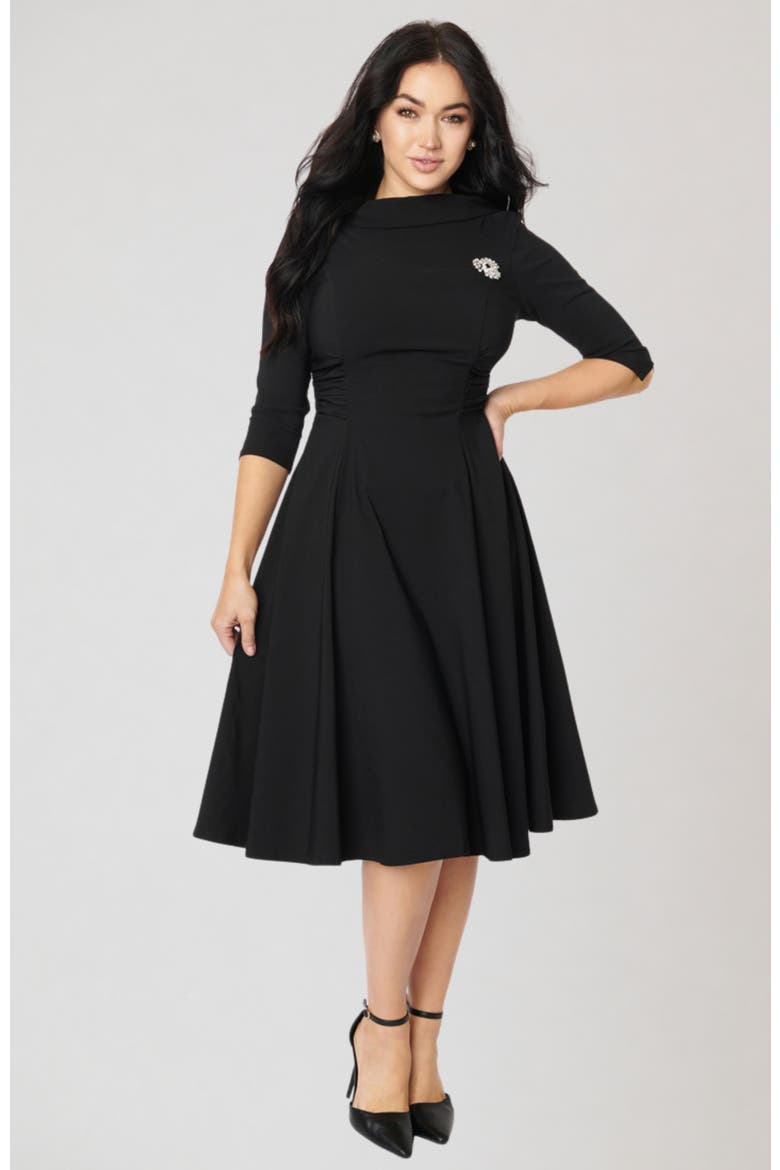 Nicola Swing Dress, Main, color, Black Accent