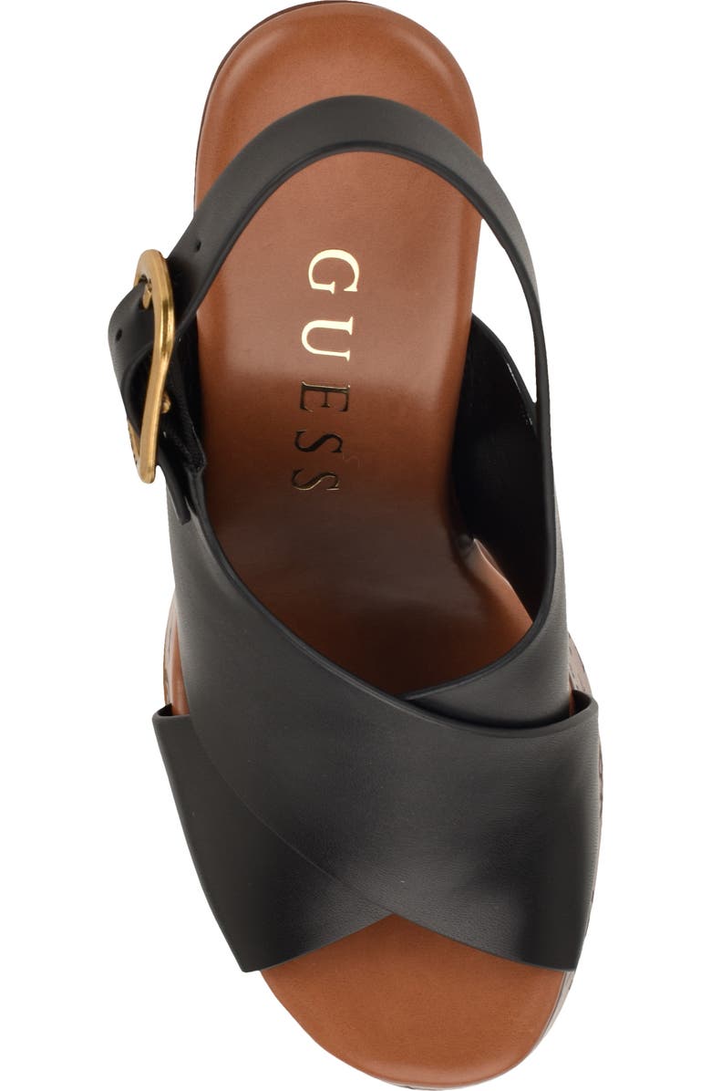 GUESS Yarisel Platform Wedge Sandal, Alternate, color, Black