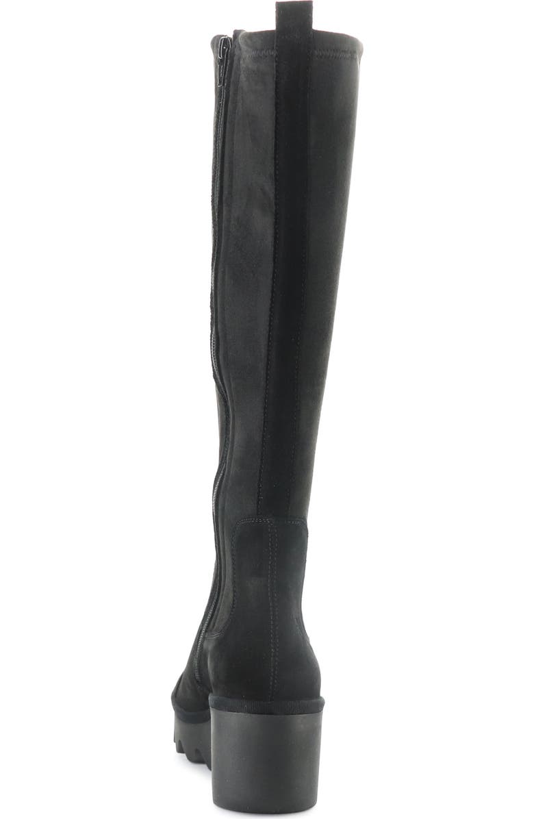 Fly London Budi Knee High Wedge Boot, Alternate, color, Black/ Black