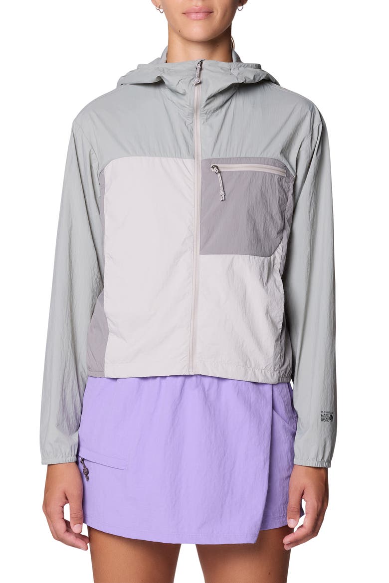 Wind Veil Hooded Jacket, Main, color, HALF MOON GREY/ CITY FOG