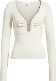 Good American U-Wire Long Sleeve Jersey Top