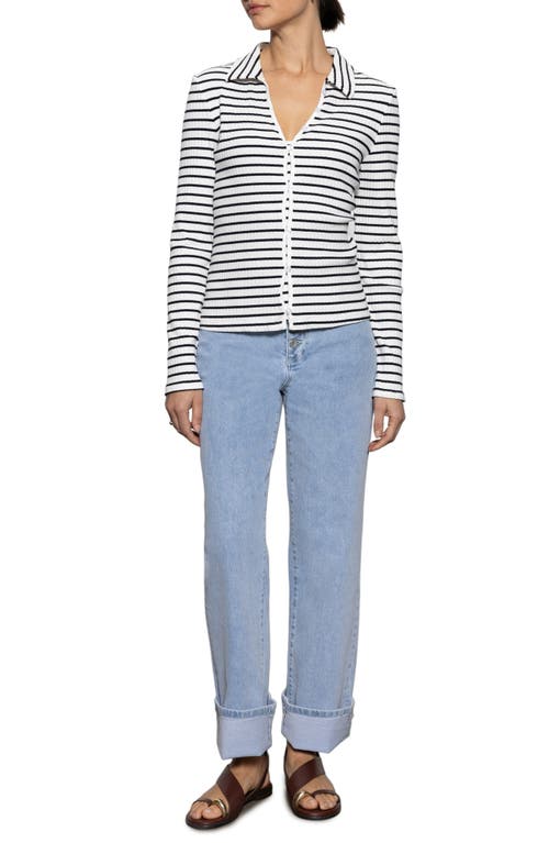 Sanctuary Daydreamer Knit Shirt In Chalk Black