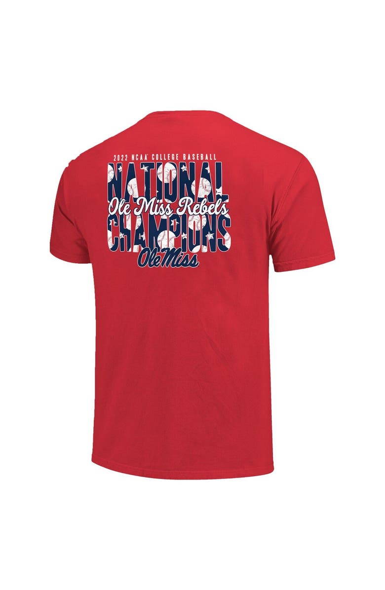 IMAGE ONE Women's Red Ole Miss Rebels 2022 NCAA Men's Baseball College World Series Champions 2-Hit T-Shirt, Alternate, color, 