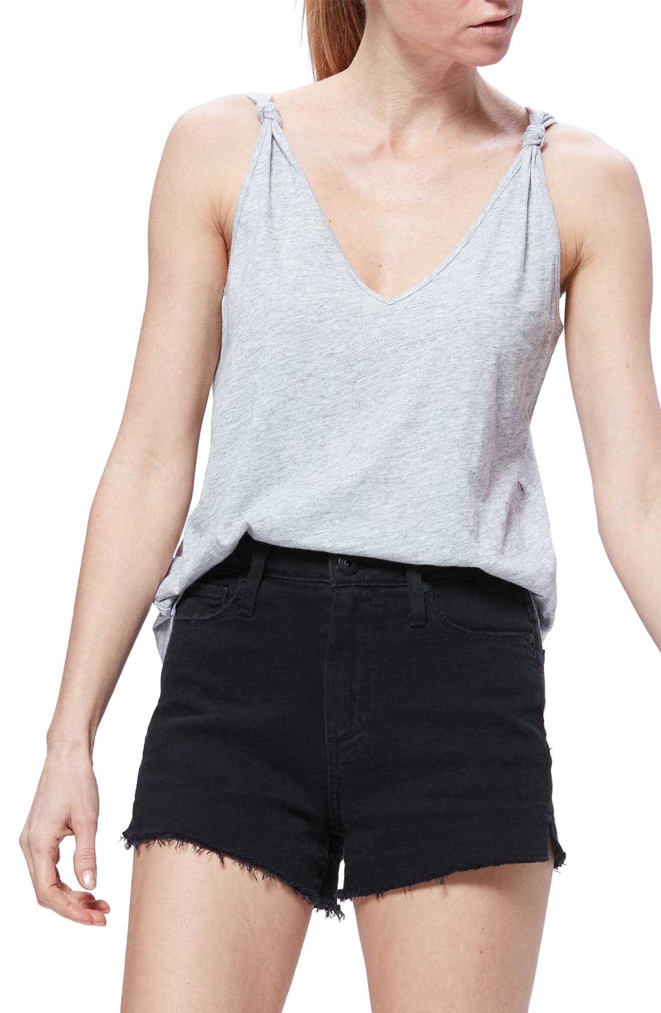 PAIGE Rylen Knot Shoulder Cotton Blend Tank