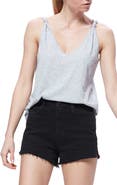 PAIGE Rylen Knot Shoulder Cotton Blend Tank