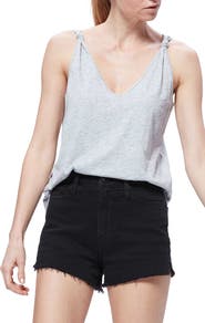 PAIGE Rylen Knot Shoulder Cotton Blend Tank