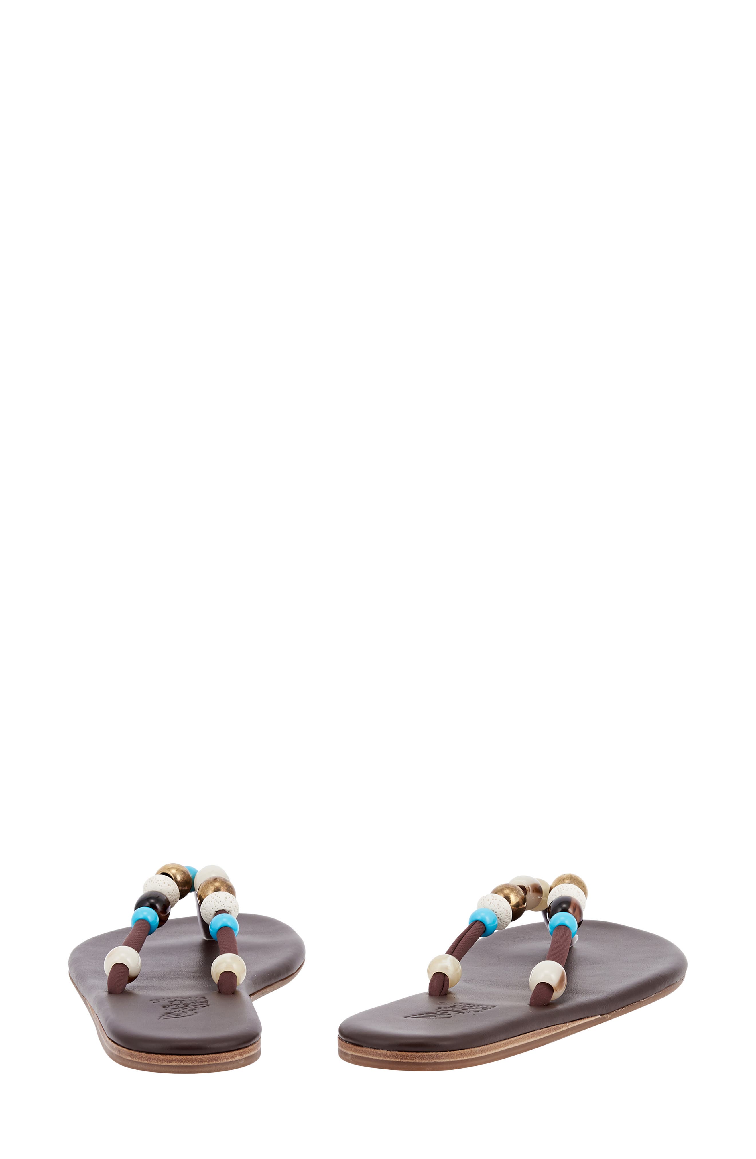 Saionara Beaded Flip Flop, Alternate, color, BROWN