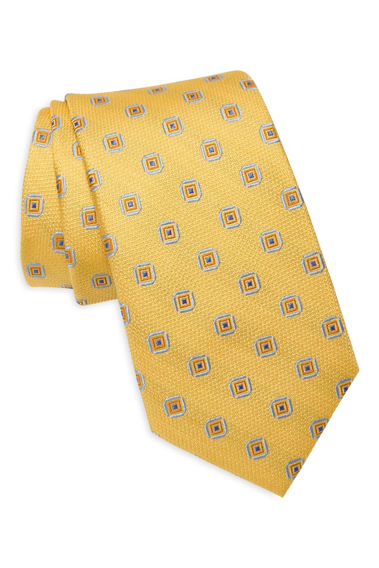 Wynter Neat Silk Tie, Main, color, YELLOW
