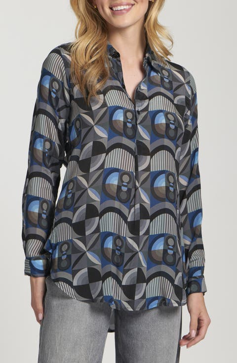 Ikat Print Tunic Top