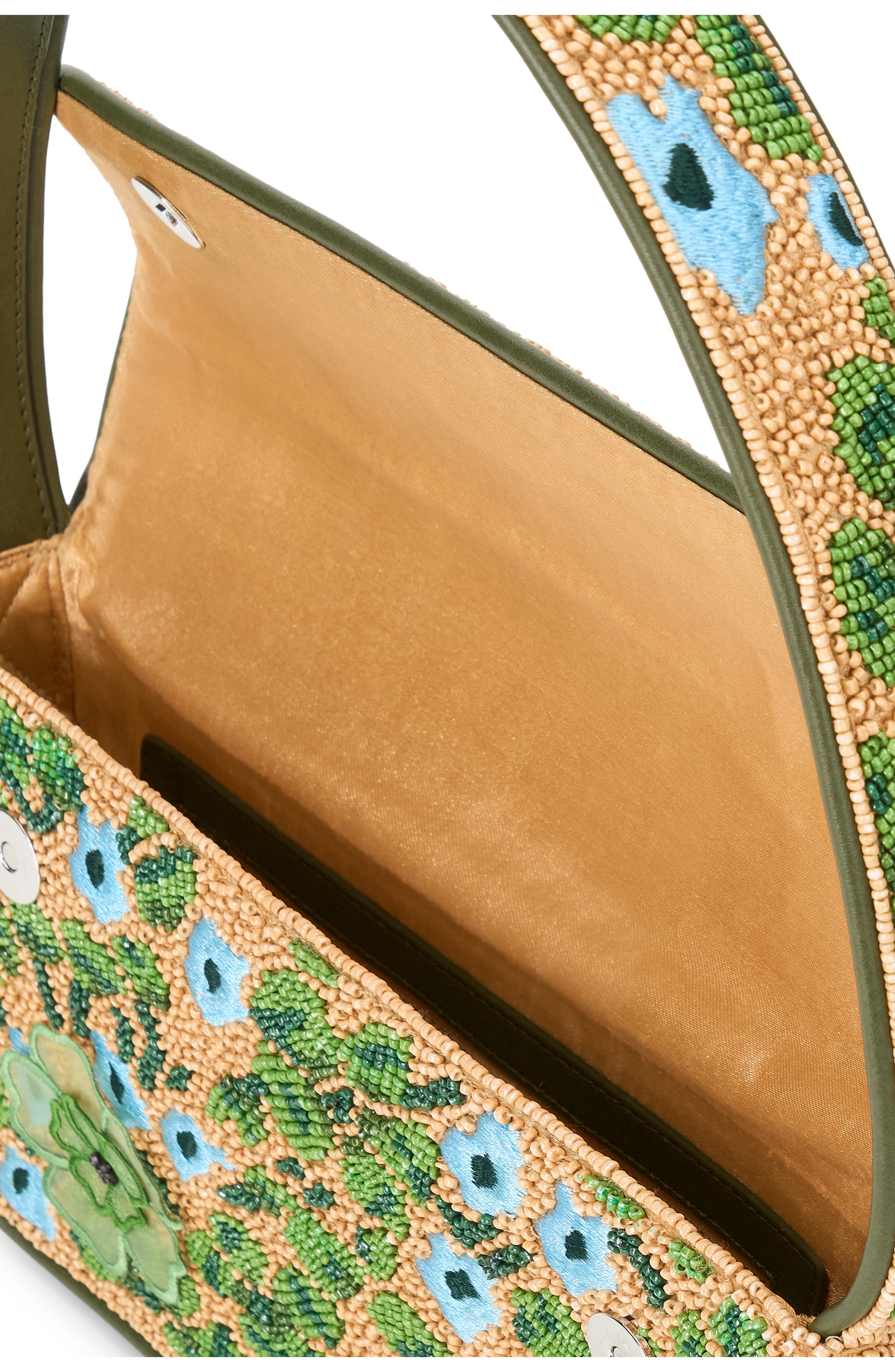 STAUD Tommy Beaded Shoulder Bag, Alternate, color, Moss Floral Tapestry