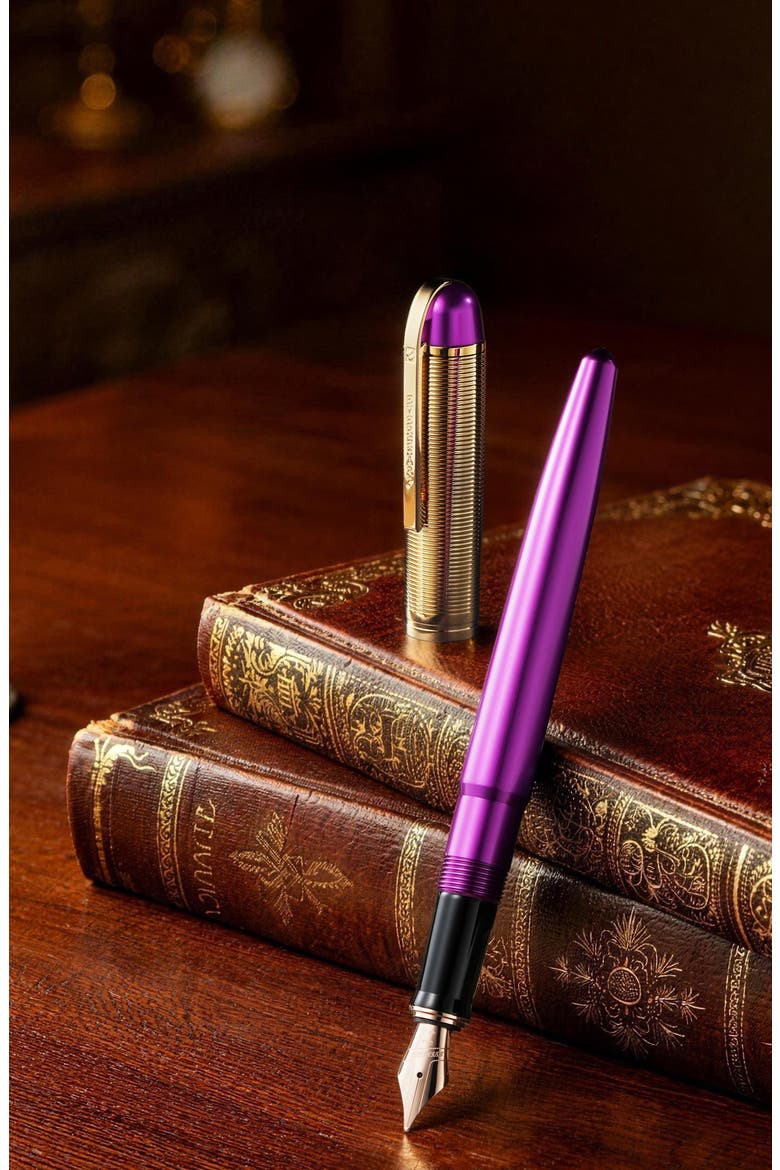 Skyline Royal Purple Rose Gold Trim Fountain Pen, Alternate, color, Royal Purple Fine
