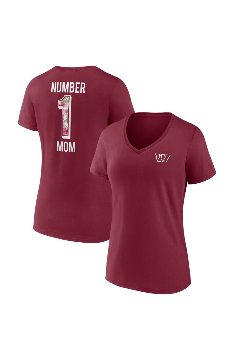 FANATICS Women's Fanatics Branded Burgundy Washington Commanders Team Mother's Day V-Neck T-Shirt, Main, color, Burgundy