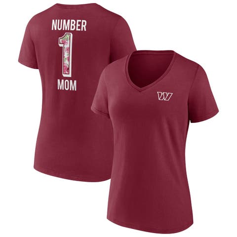 Women's Fanatics Branded Burgundy Washington Commanders Team Mother's Day V-Neck T-Shirt