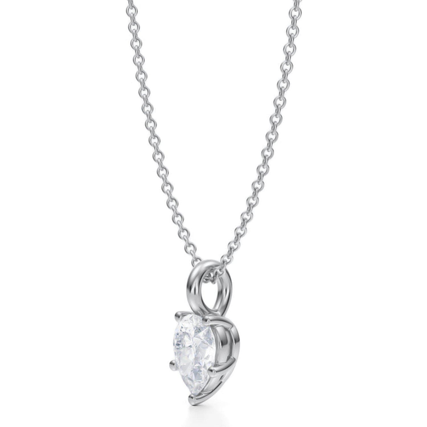 ALLUREZ Pear Solitaire Lab Diamond Pendant Necklace 14K 0.75ct (Women ...