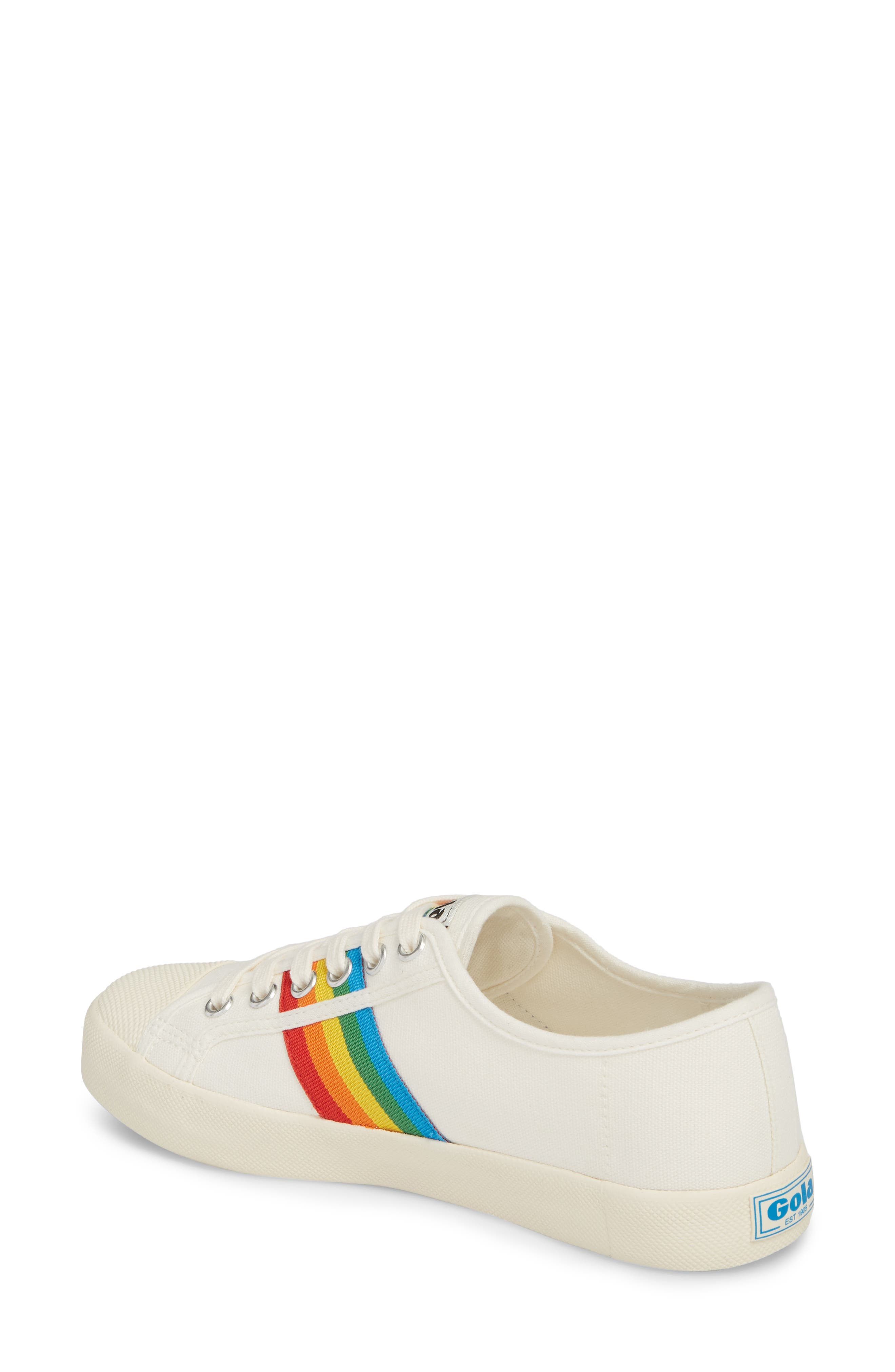 Gola Coaster Rainbow Striped Sneaker, Alternate, color, Off White/ Multi Canvas