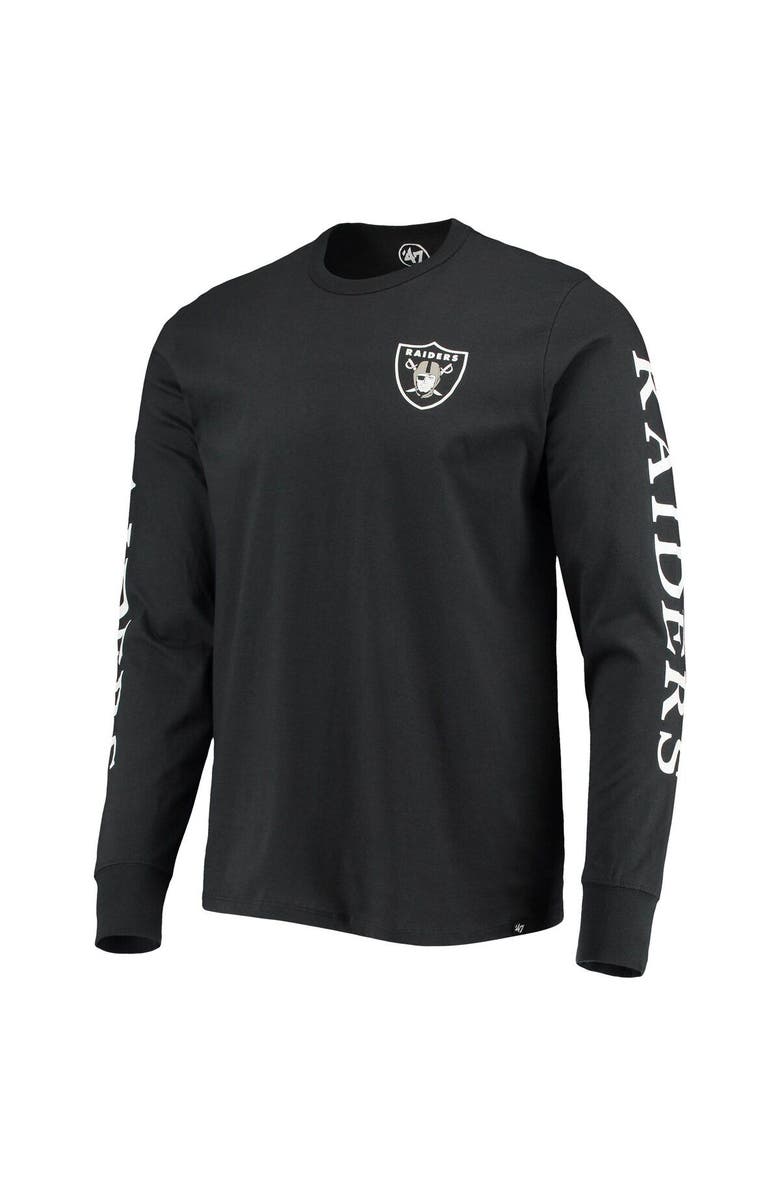 '47 Men's '47 Black Las Vegas Raiders Franklin Long Sleeve T-Shirt, Alternate, color, 