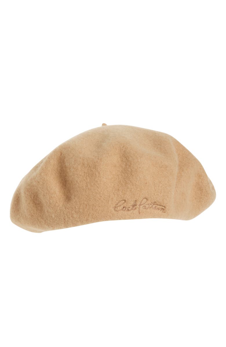 Lost Pattern Bon Chic Wool Blend Beret, Main, color, Khaki