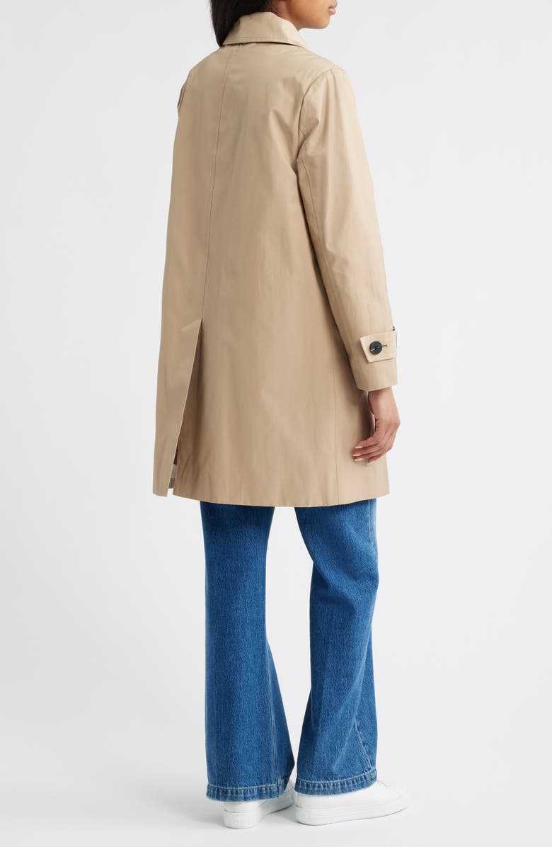 London Fog Oversize Single Breasted Hooded Raincoat, Alternate, color, Stone