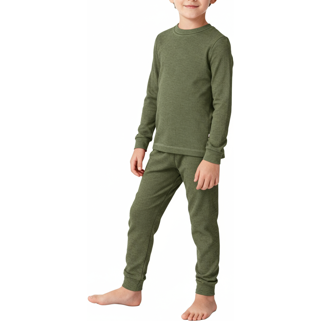 City Threads Babies' Boys Soft & Cozy Thermal Long Johns 2-piece Set In Green