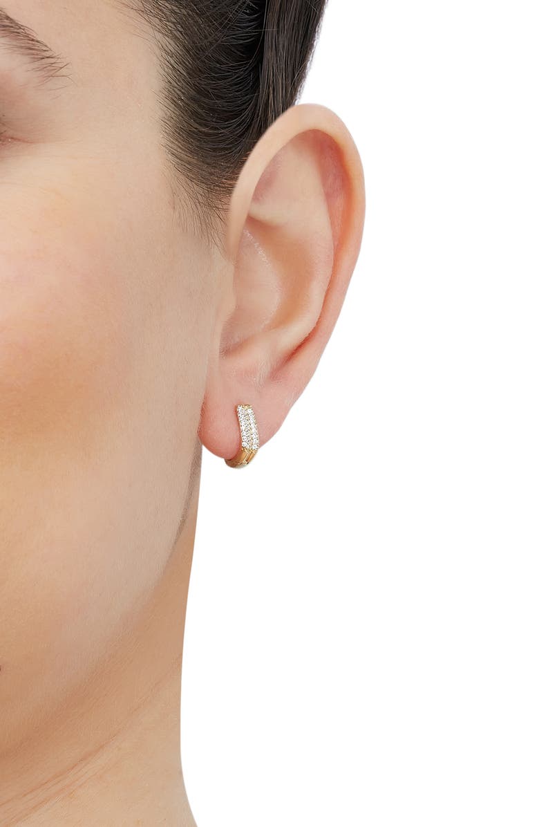 Frankie & Zoe Diamond Huggie Hoop Earrings, Alternate, color, Yellow Gold