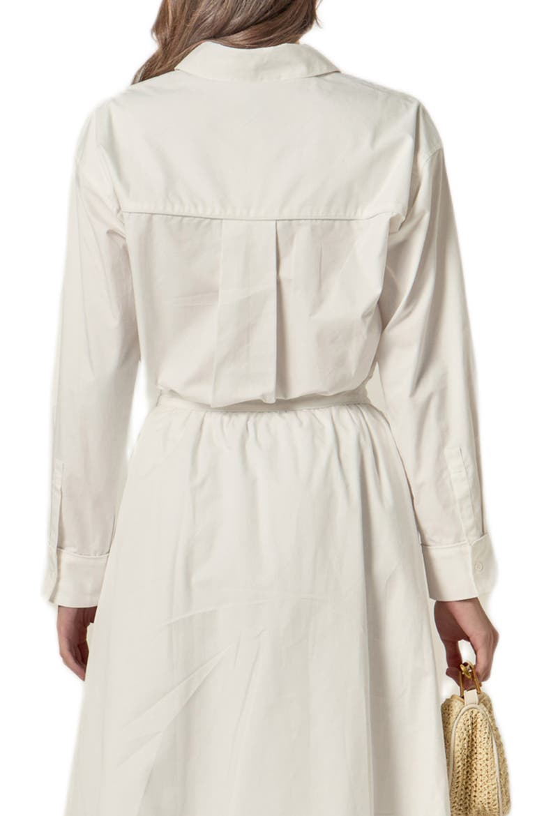 Appliqué Long Sleeve Cotton Button-Up Shirt, Alternate, color, WHITE