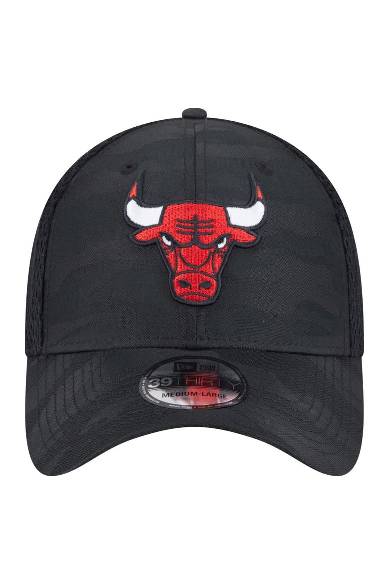 Men's New Era  Black Chicago Bulls Subtle Camo 39THIRTY Flex Hat, Alternate, color, Black