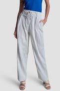 DKNY Stripe Linen Blend Drawstring Pants