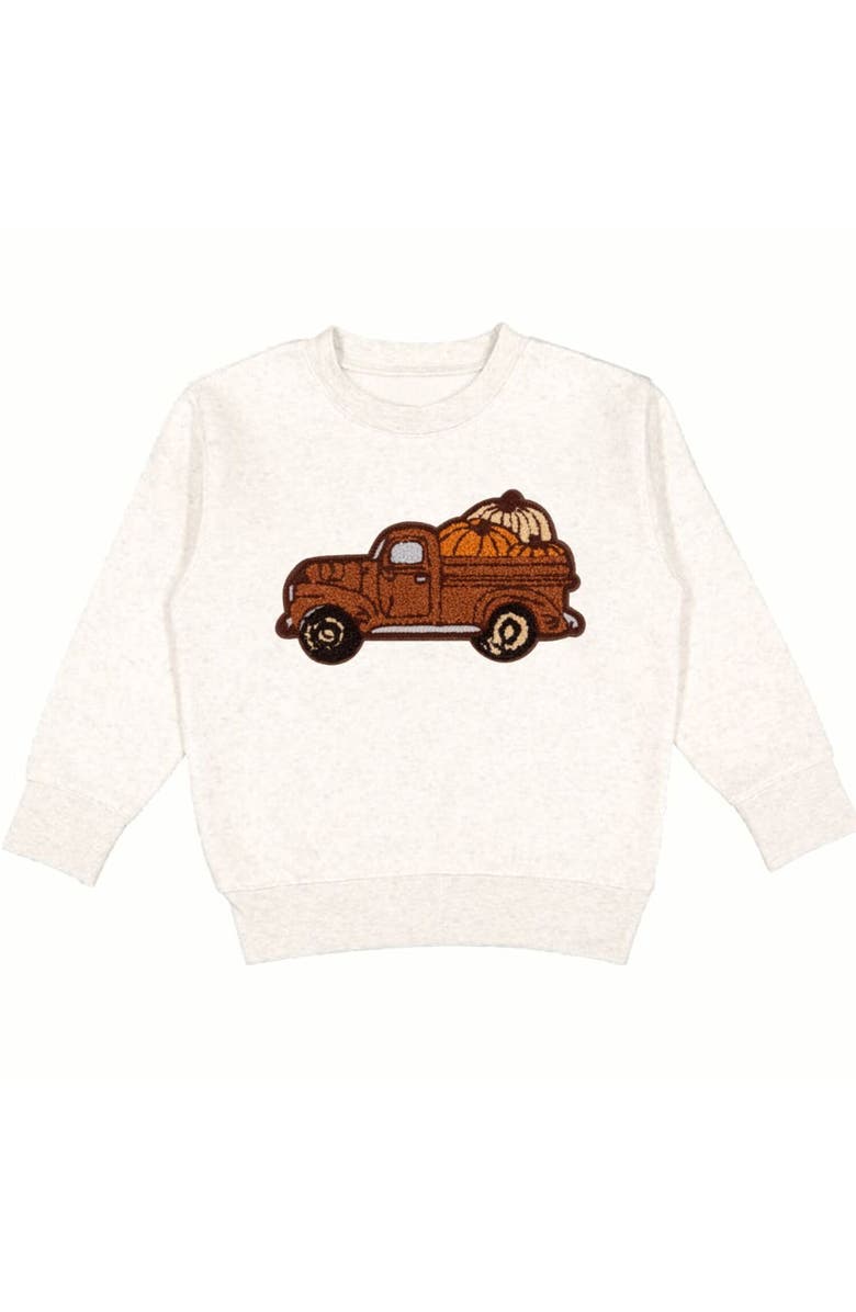 Sweet Wink Fall Truck Patch Sweatshirt, Main, color, Natural