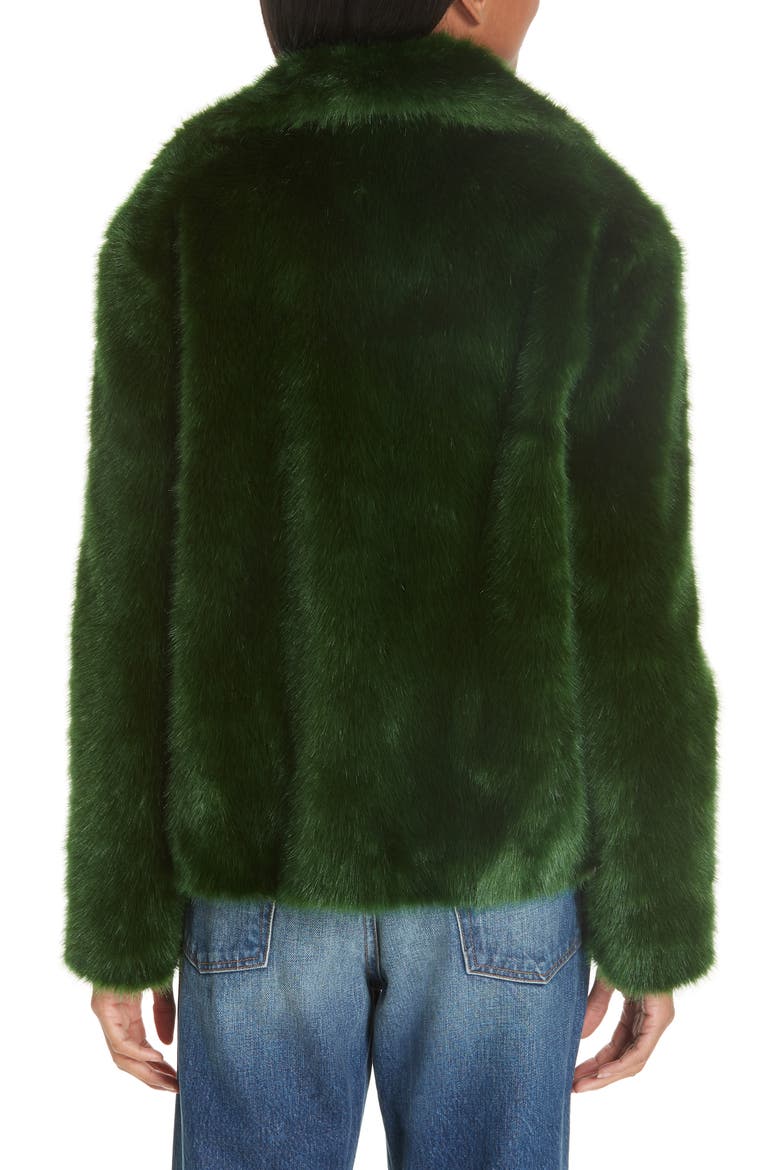 Faux Fur Coat, Alternate, color, EDEN
