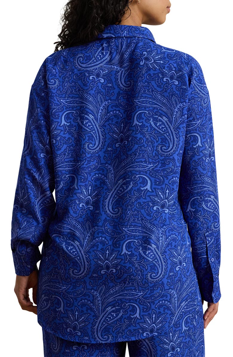 Lauren Ralph Lauren Kotta Paisley Print Button-Up Shirt, Alternate, color, Blue/ Multi