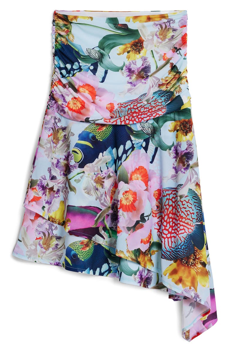 Desigual Print Asymmetric Maxi Skirt, Alternate, color, Pink