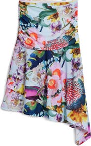 Desigual Print Asymmetric Maxi Skirt