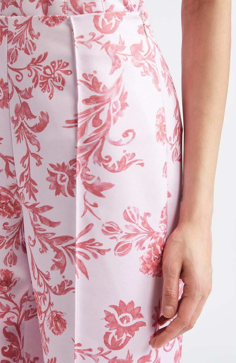 Emilia Wickstead Daffy Floral Damask Taffeta Faille Pants, Alternate, color, Damask Floral Pink
