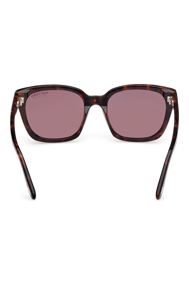 Haylay 53mm Square Sunglasses, Alternate, color, SHINY DARK HAVANA ECO