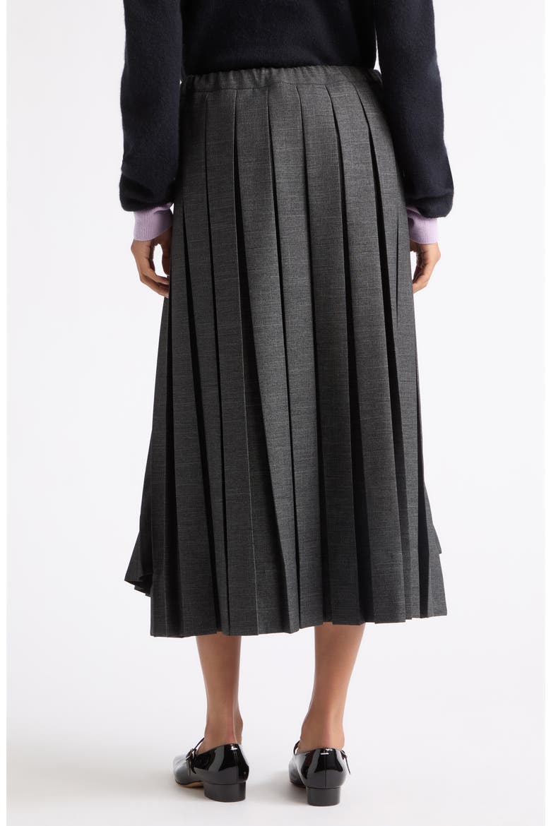 Layered Pleated Midi Skirt, Alternate, color, MELANGE BLACK/ WHITE