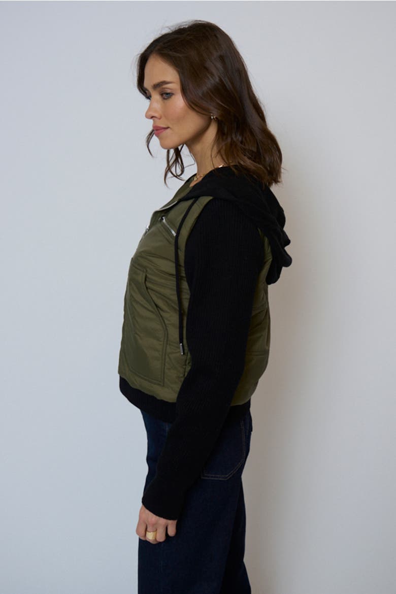 Women's Brady Hooded Sweater Sleeve Jacket, Alternate, color, Fatigue Green