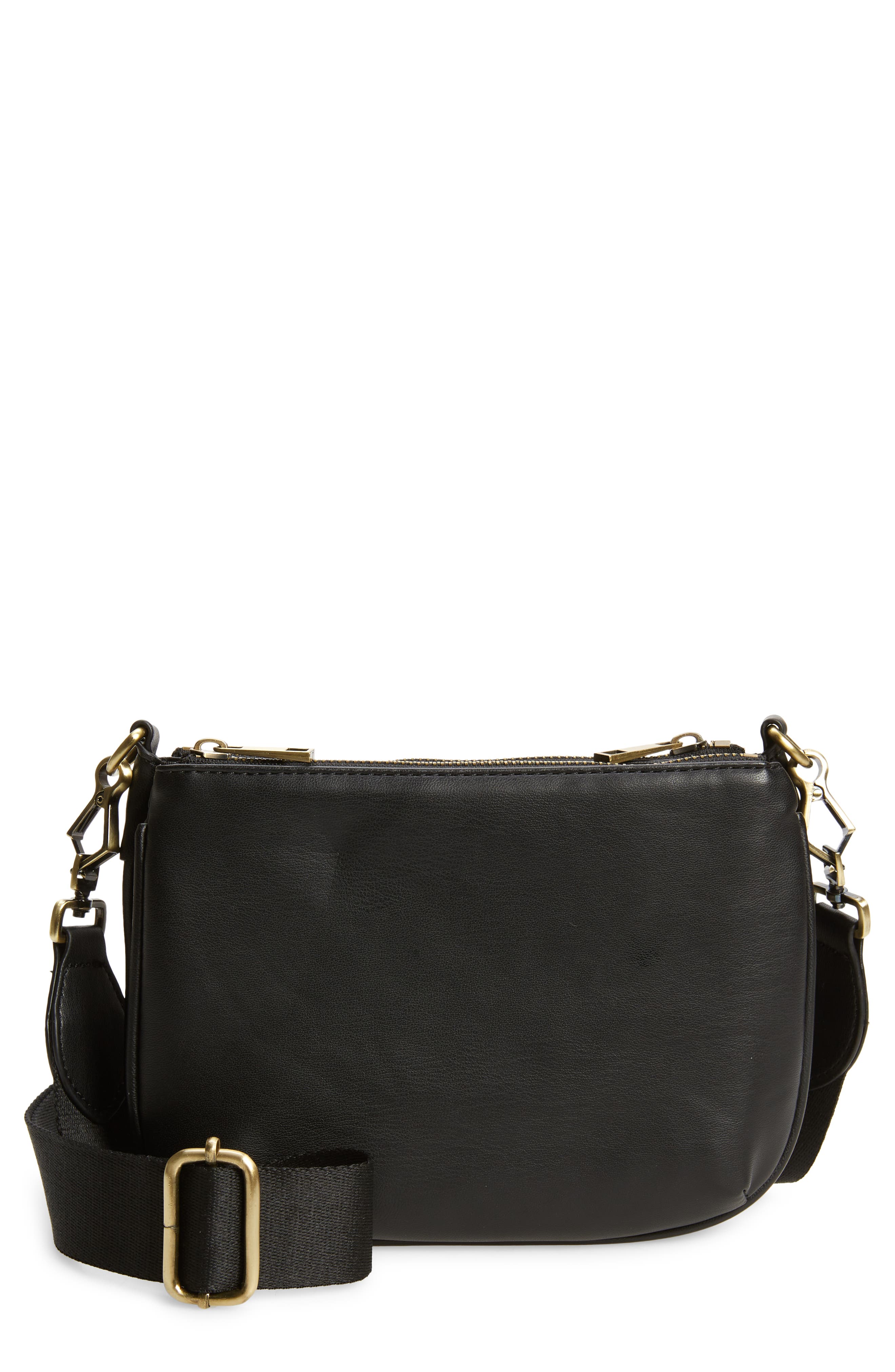 Street Level Faux Leather Crossbody Bag, Main, color, 